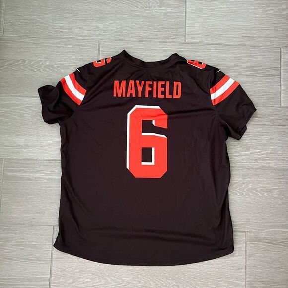 NFL Dawg Pound Cleveland #6 Mayfield Brown V-Neck Jersey size XL - Picture 3 of 6